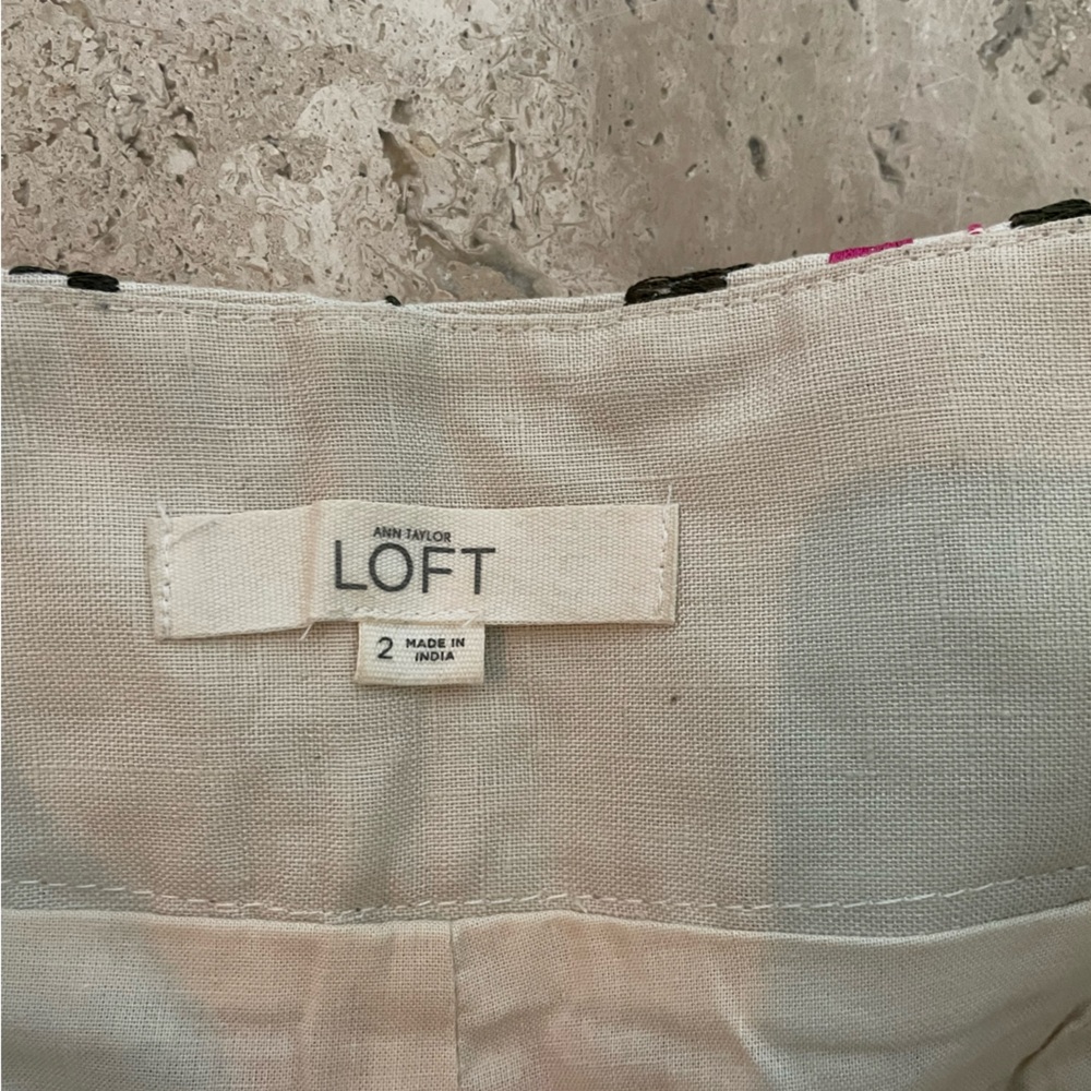 LOFT The Riviera Embroidered Linen Shorts - Picture 4 of 5